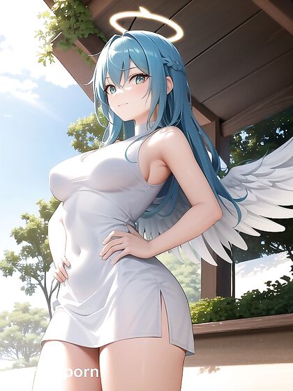 Mischievously Smiling and Blushing Bottom-Up Standing Hentai Pleasure