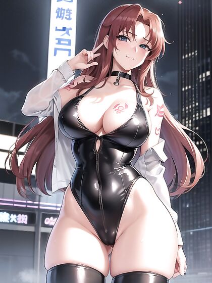 Fit Girl 18+ Gets Wild in Rainy Night Hentai AI Image