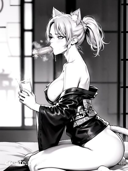 Big-Assed Bombshell Takes Center Stage in Seductive Bedside Hentai AI Image