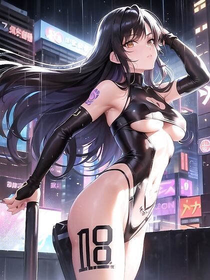 Rogue Agent with Tattoos Explores Cyberpunk City in Seductive Hentai Adventures