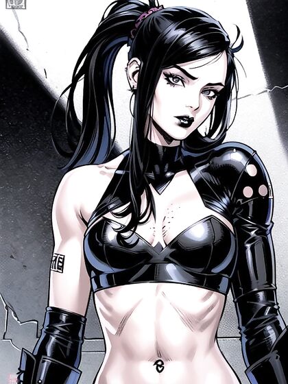 Pale-Skinned Goddess with Freckles and Full-Body Tattoos Teases in Anime Fetishwear