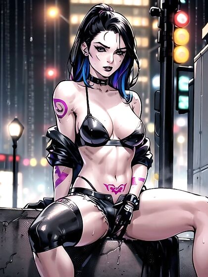Horny Hentai Chick with a Massive Ass Seduces in the Rain