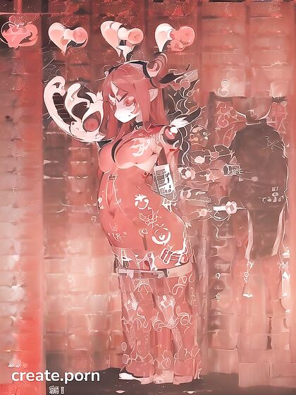 Line-Tattooed Beauty with Flawless Legs in Steamy Hentai AI Image
