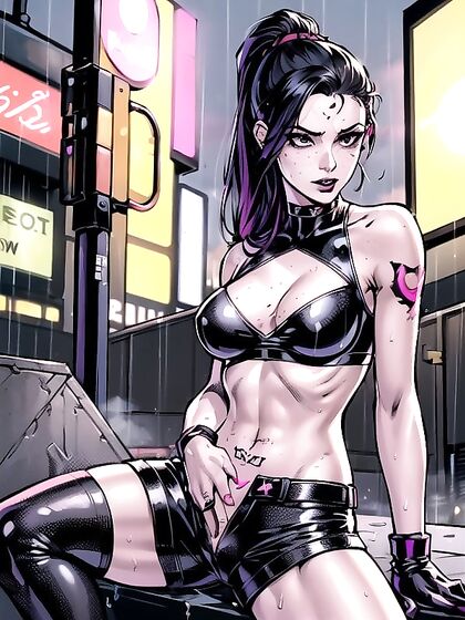 Jean Shorts Slipping Off in Steamy Comic Style Hentai AI Image