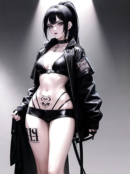 Skinny Girl 18+ with Big Booty and Tiny 18+ Tits in Seductive Hentai AI Image