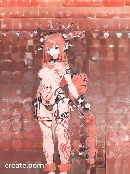 Beautiful Body with Special Tattoos Wrapped in Complex Erotic Hentai AI Image