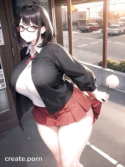 Seductive Red-Eyed Beauty with Birthmark Smokes Seductively in Hentai AI Image