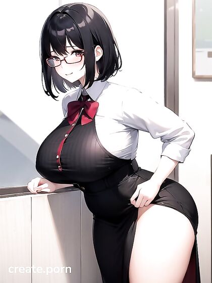 Short-Haired Beauty with a Plump Ass Exploring Horny Hentai Fantasies
