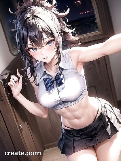 Messy Black Hair and Round Ass Action in Steamy Hentai AI Image