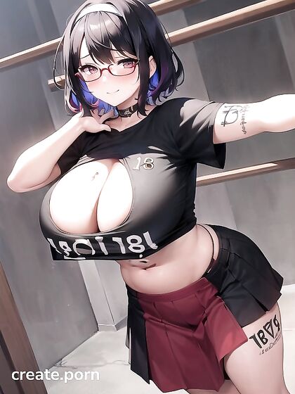 Mischievous Smile and Blush - Hair Band Babe with a Juicy Fat Ass in Horny Hentai AI Image