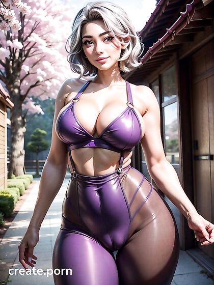 Massive-Assed Beauty with Purple Eyes in Seductive 3D Hentai AI Image