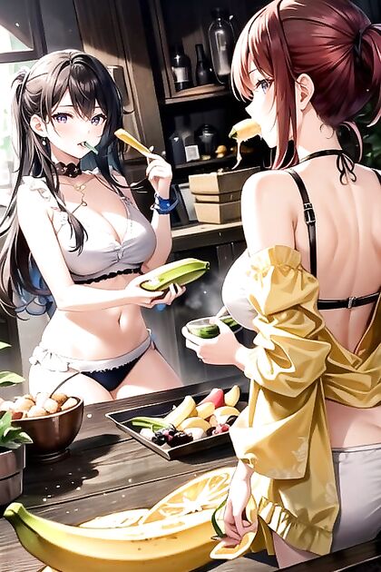 Athletic Beauty with Golden Eyes and Dark Brown Hair Teased in Busty Hentai AI Image