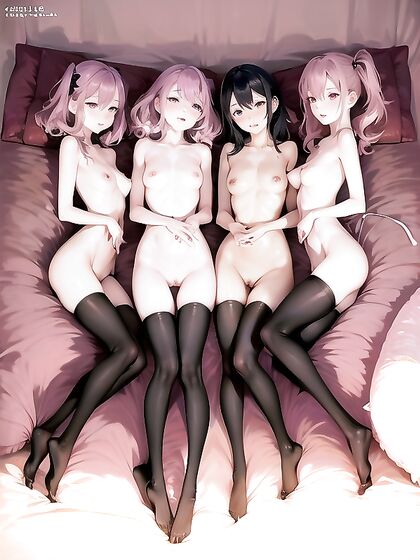 Skinny Girl 18+ with Pink Hair and Pigtails Gets Wild in Hentai AI Image