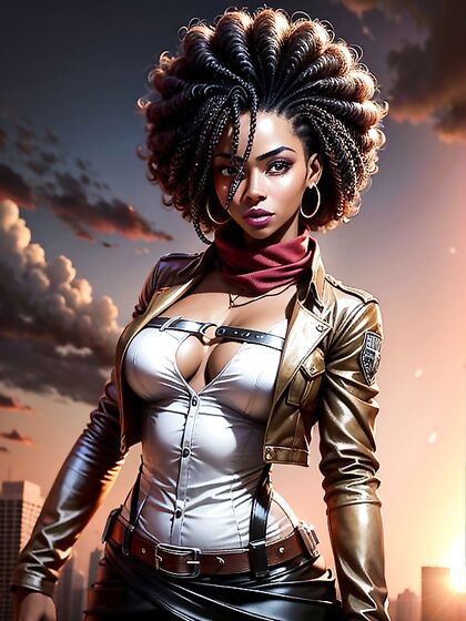African Beauty Poses Seductively with Hands on Hips in steamy Hentai AI Image