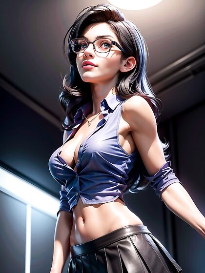 Glasses-Wearing Office Lady Seduced in 3D Hentai Fantasy