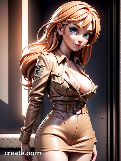 Huge Ass and Tiny 18+ Waist in 3D Cartoon Hentai AI Image