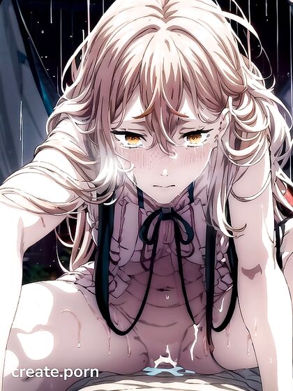 Naked Girl 18+ with Hands on Hips Cries Intensely in Erotic Hentai AI Image