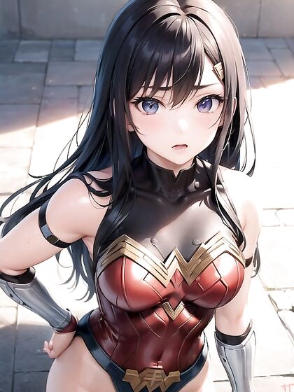 Wonder Woman Bound in Seductive Hentai AI Image