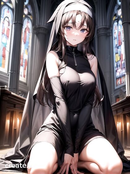 Kneeling in the Pale Moonlight - A Seductive Nighttime Hentai Fantasy