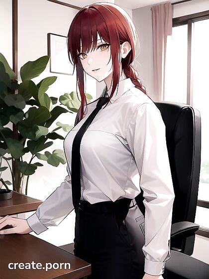 Makima Dressed in Office Attire for Seductive Hentai Pleasure
