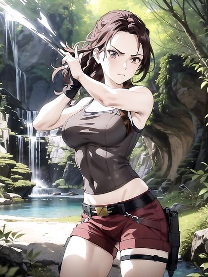 Breathtaking Busty Viewership in Dynamic Action Pose Hentai AI Seduction
