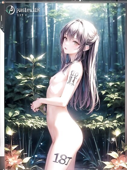 Forest Nymph Covered in Glowing Flora Tattoos for Ecstatic Hentai Pleasure
