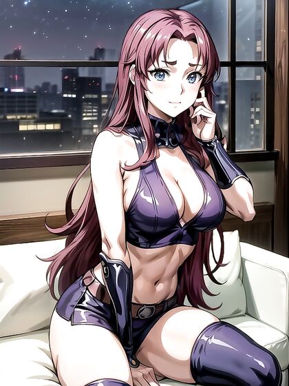 Unbuttoned Bliss - Navel and Cleavage Temptation in Seductive Hentai AI Image