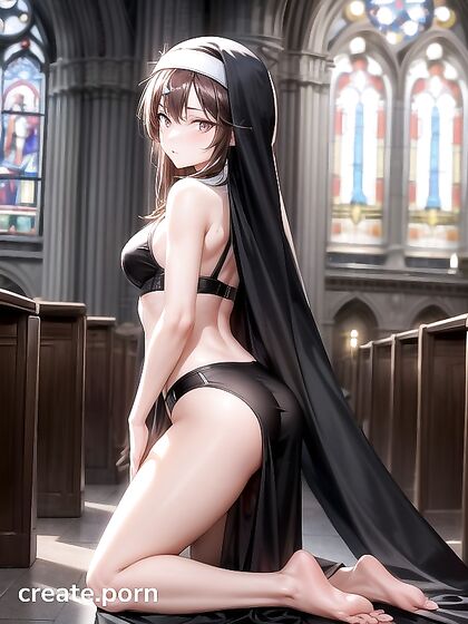 Nun with Long Dick and Rounded Ass in Sinful Hentai AI Image