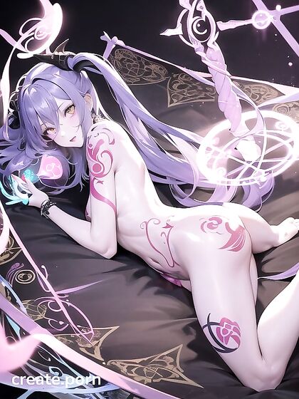 Intricate Geometric Patterns and Magic Circles Adorn Her Body in Masterpiece Hentai AI Image