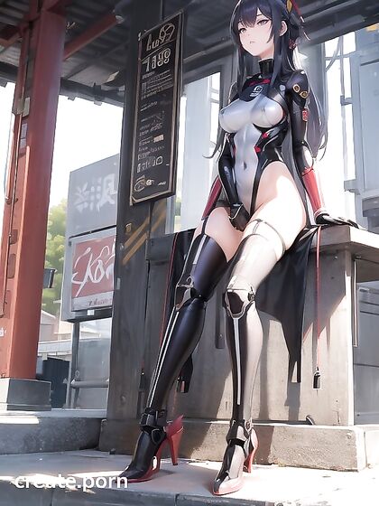Mechanical Limbs and Cybernetic Pleasure in  Hentai AI Image