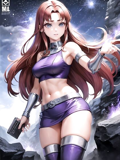 Starfire from Justice League Seduces in Steamy Comic Panel Hentai AI Image