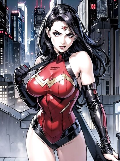 Wonder Woman Exploring Cyberpunk City in Sultry Hentai Adventures