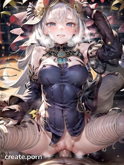 Mischievous Oni Smiles and Blushes During Intimate Missionary Image