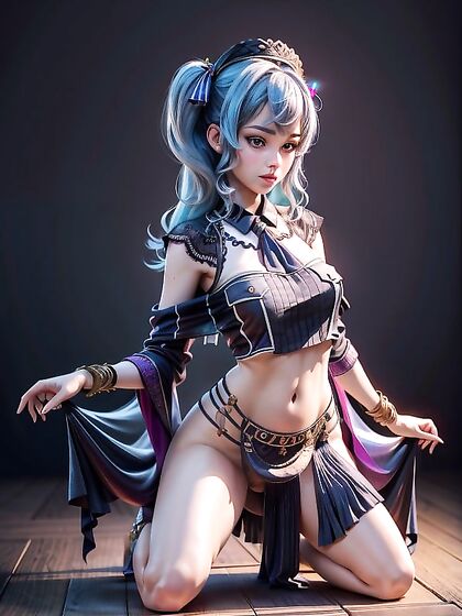 Hoshimachi Suisei's Navel Tempts in an Arabian Whorehouse Hentai Adventure