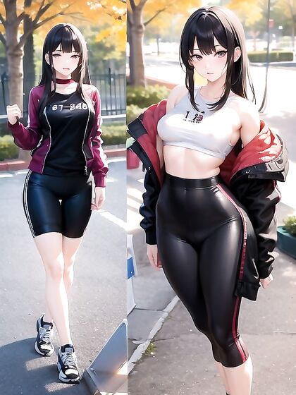 Seductive Poses in Sexy Workout Clothes for Steamy Hentai Fun