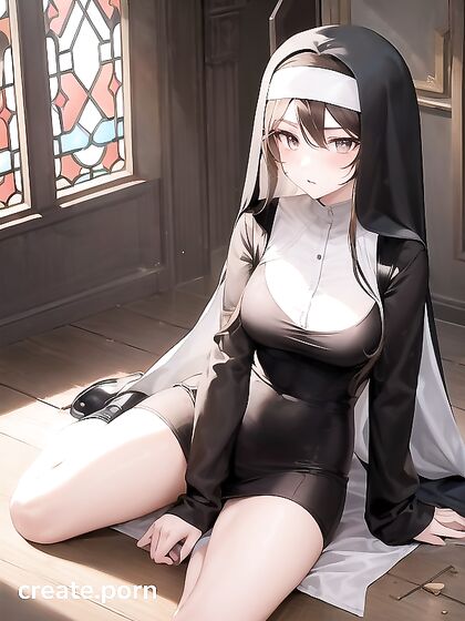 Church Sin Session - Busty Teen 18+ Tempts the Pews with Erotic Hentai AI Image