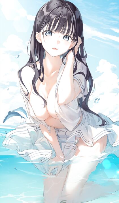 Horny AF Blue Babe in Steamy Summertime Hottie Action!