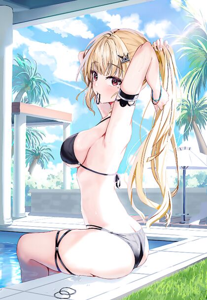 Hella Hot Blondie Banging Behind Closed Doors at Poolside - HENTAI XXX PIC