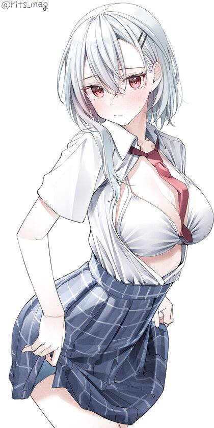 Holy Shittin’ Hottie in White Bae-kinis Under School Uniform Tee! XXX Pics Revelation!