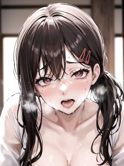 Kobeni Higashiyama's Intense Ahegao Moments in Ultra-Close-Up Hentai AI Image