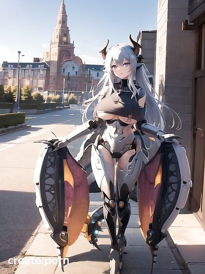 Robot Dragon Girl 18+ Stands Tall in Full Body Erotic hentai Fantasy
