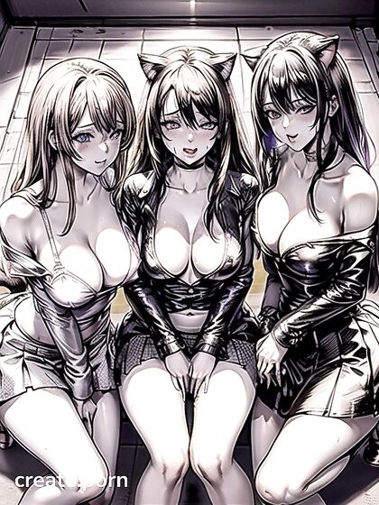 Blue-Eyed Beauty Kneels for Top-Down Hentai Pleasure