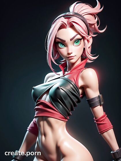 Medium-Assed Cartoon Chick Gets Naked for Steamy 3D Hentai AI Image