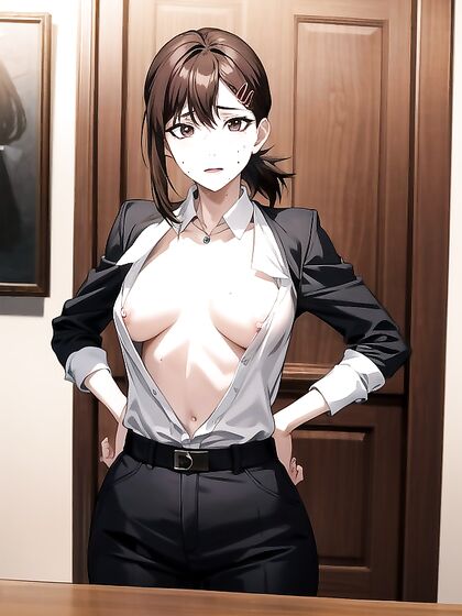 Hands-On Hips Action at the Restaurant in Steamy Hentai AI Image