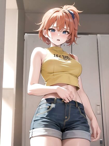 Misty from Pokémon Blushing embarrassed in Bottom-Up Position for Steamy Hentai Fun