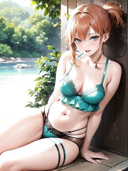 Horny Beach Adventure - Underwear Fun in Steaming Hentai AI Image
