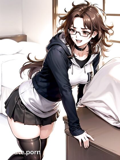 Long-Haired Girl 18+ in School Uniform Stares Intensely at You in Hentai Ecstasy