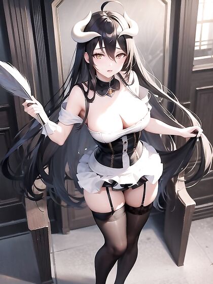 Albedo Bent Over in Seductive Thigh-High Stockings for Steamy Hentai AI Image
