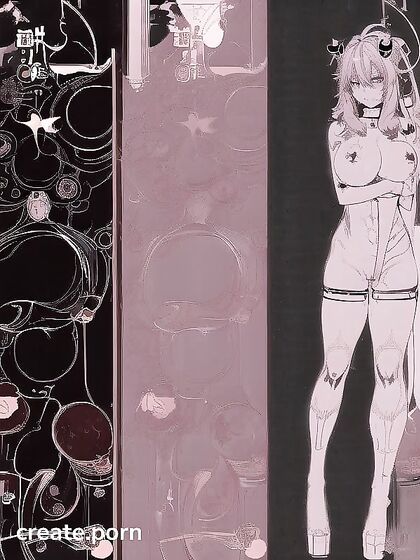 Naked Heroine Reaches Ecstasy in Simple Comic Hentai AI Image