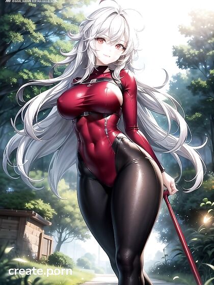 Fit Chick with Wind-Swept Hair and Massive Ass in Hentai AI Image